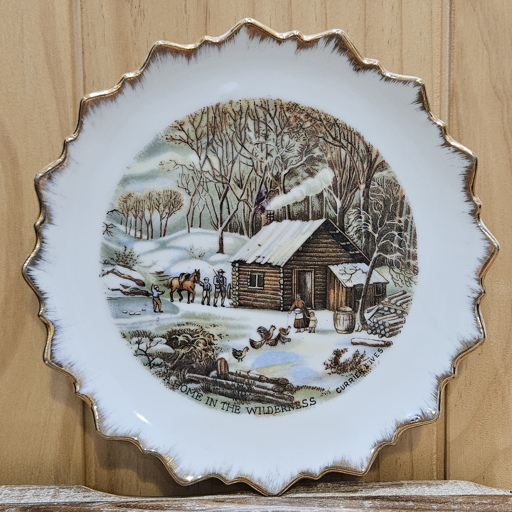 Vintage | Currier & Ives "A Home In The Wilderness" Decorative Plate